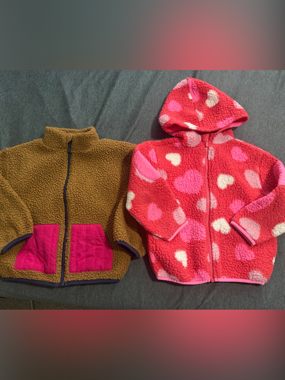 Kids Cozy Heart Hooded Fleece Jacket Bundle
